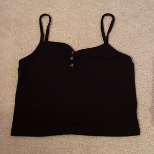 Black tank top with buttons